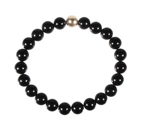 Toermalijn (zwart) armband met 14k gouden kraal | 8 mm Toermalijn (zwart) armband met 14k gouden kraal | 8 mm