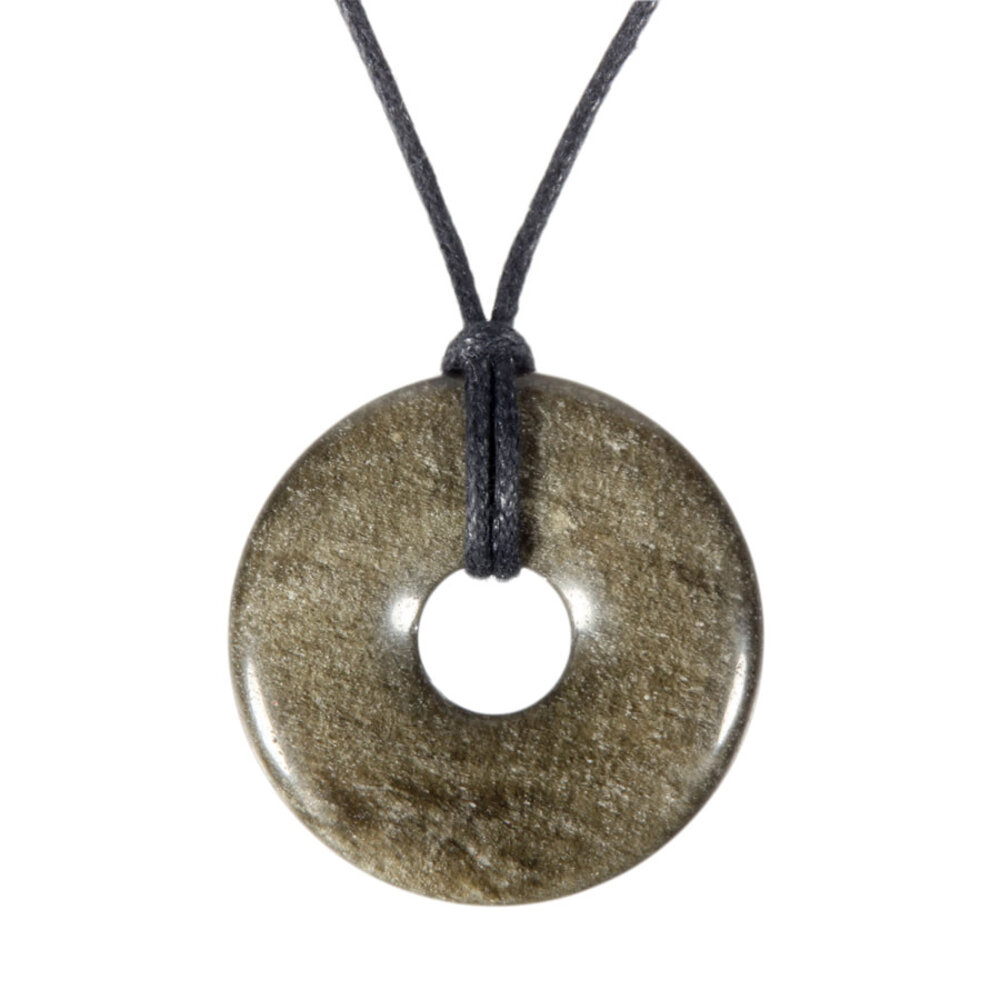 Goud obsidiaan hanger donut 3 cm Goud obsidiaan hanger donut 3 cm