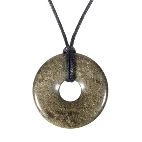 Goud obsidiaan hanger donut 3 cm Goud obsidiaan hanger donut 3 cm