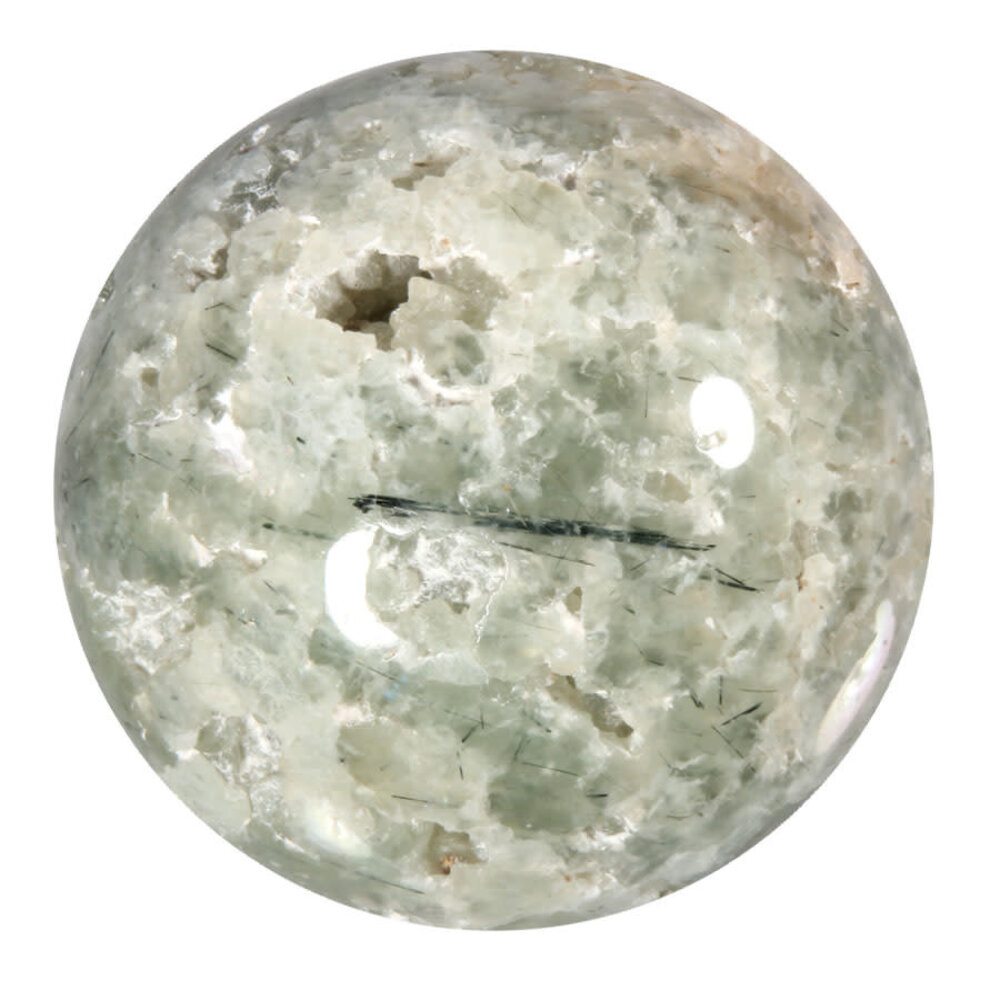 Prehniet met toermalijn bol 63 mm | 350 gram Prehniet met toermalijn bol 63 mm | 350 gram