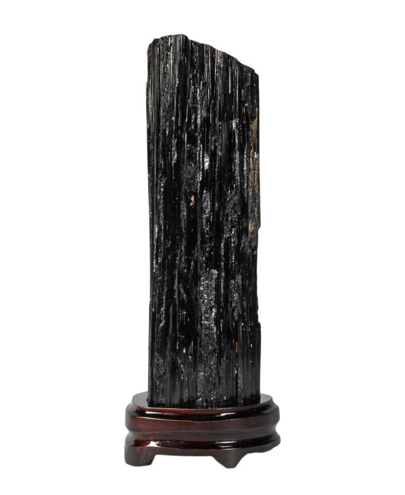 Zwarte toermalijn ruw op standaard 28 x 9 x 6 cm | 2941 gram Zwarte toermalijn ruw op standaard 28 x 9 x 6 cm | 2941 gram