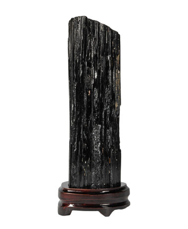 Zwarte toermalijn ruw op standaard 28 x 9 x 6 cm | 2941 gram Zwarte toermalijn ruw op standaard 28 x 9 x 6 cm | 2941 gram