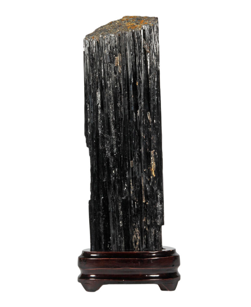 Zwarte toermalijn ruw op standaard 28 x 9 x 6 cm | 2941 gram Zwarte toermalijn ruw op standaard 28 x 9 x 6 cm | 2941 gram