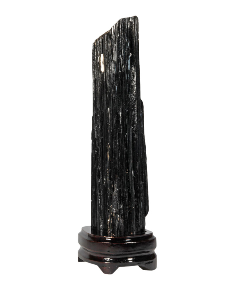 Zwarte toermalijn ruw op standaard 28 x 9 x 6 cm | 2941 gram Zwarte toermalijn ruw op standaard 28 x 9 x 6 cm | 2941 gram
