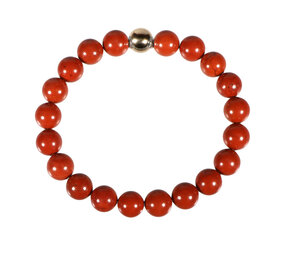 Jaspis (rood) armband met 14k gouden kraal | 8 mm Jaspis (rood) armband met 14k gouden kraal | 8 mm