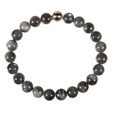 Labradoriet armband met 14k gouden kraal | 8 mm Labradoriet armband met 14k gouden kraal | 8 mm