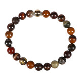 Tijgerijzer armband met 14k gouden kraal | 8 mm