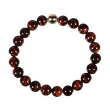 Tijgeroog (rood) armband met 14k gouden kraal | 8 mm Tijgeroog (rood) armband met 14k gouden kraal | 8 mm