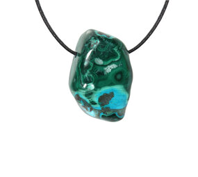 Chrysocolla met malachiet hanger doorboord Chrysocolla met malachiet hanger doorboord