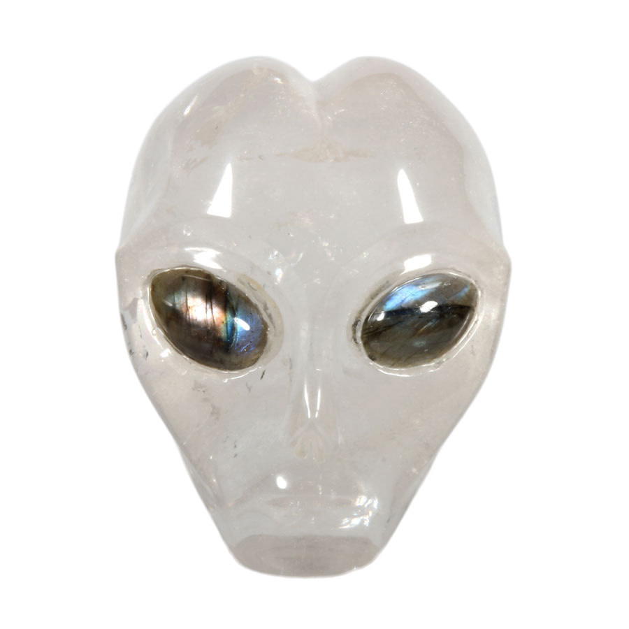 Bergkristal alien schedel 8 x 7,5 x 6,5 cm | 556 gram