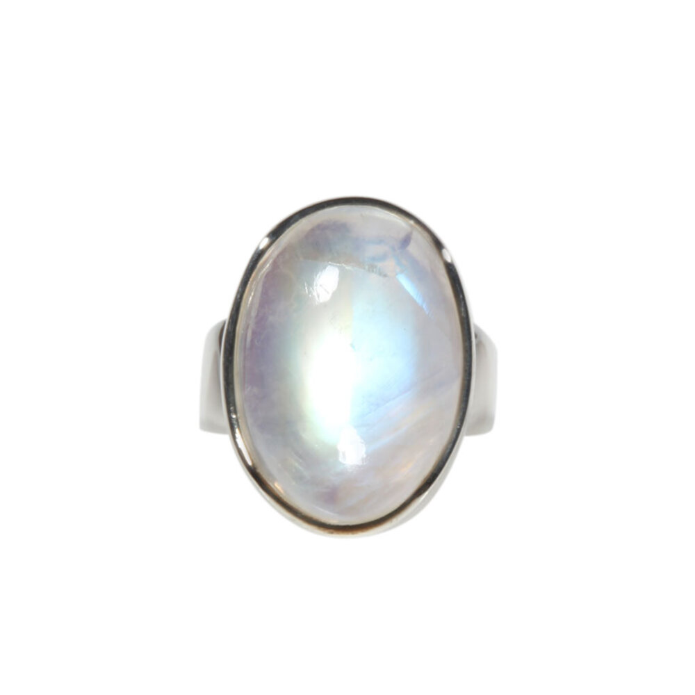 Zilveren ring maansteen (regenboog) maat 18 | ovaal 2,1 x 1,5 cm Zilveren ring maansteen (regenboog) maat 18 | ovaal 2,1 x 1,5 cm
