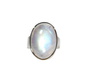 Zilveren ring maansteen (regenboog) maat 18 | ovaal 2,1 x 1,5 cm Zilveren ring maansteen (regenboog) maat 18 | ovaal 2,1 x 1,5 cm