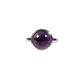 Zilveren ring amethist maat 18 | rond 1,1 cm (2) Zilveren ring amethist maat 18 | rond 1,1 cm (2)