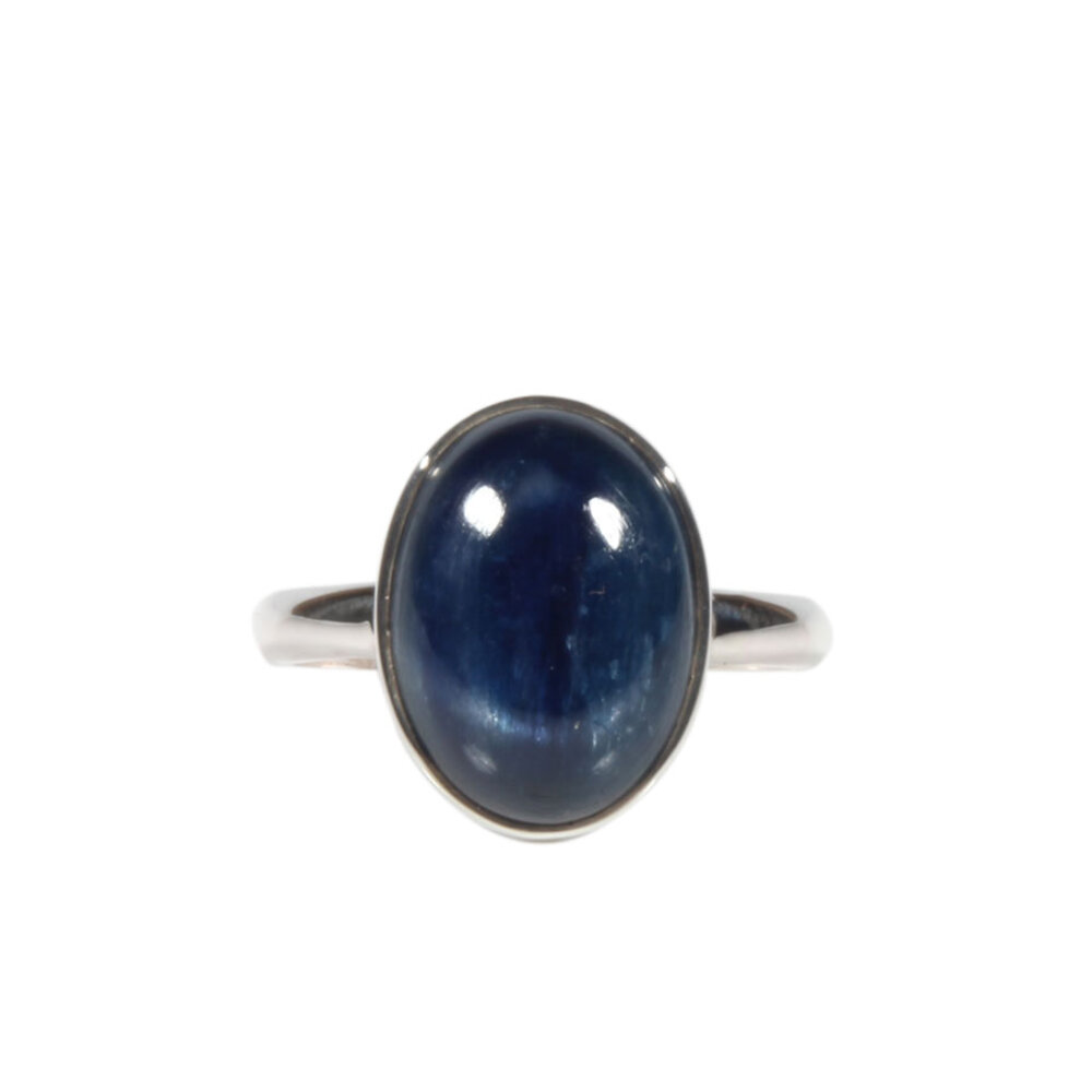 Zilveren ring kyaniet maat 17 1/2 | ovaal 1,3 x 0,9 cm Zilveren ring kyaniet maat 17 1/2 | ovaal 1,3 x 0,9 cm