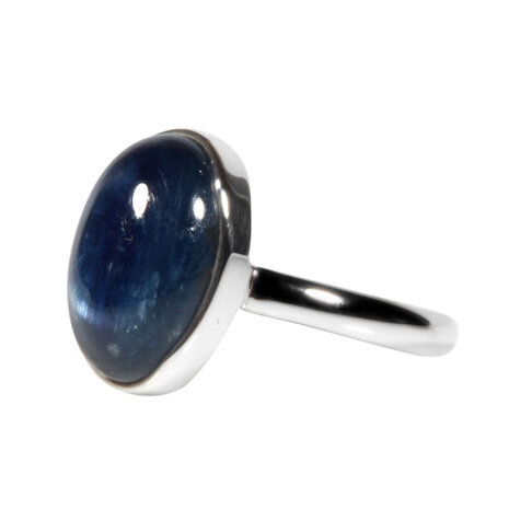 Zilveren ring kyaniet maat A-kwaliteit 17 1/2 | ovaal 1,3 x 0,9 cm