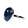 Zilveren ring kyaniet maat A-kwaliteit 17 1/2 | ovaal 1,3 x 0,9 cm