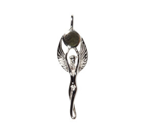 Zilveren hanger moldaviet Isis goddess ruw