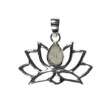 Zilveren hanger moldaviet lotus ruw