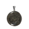 Zilveren hanger goud obsidiaan | rond 3 cm Zilveren hanger goud obsidiaan | rond 3 cm