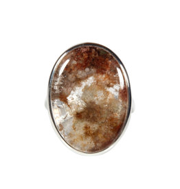 Zilveren ring sjamaankwarts maat 19 1/2 | ovaal 2,6 x 1,9 cm