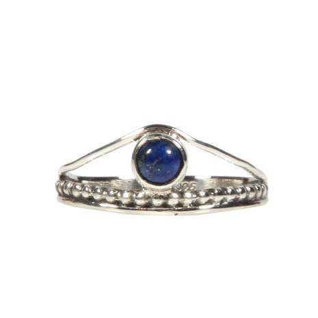 Zilveren ring lapis lazuli maat 17 | rond boogje Zilveren ring lapis lazuli maat 17 | rond boogje