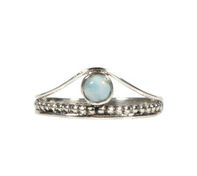Zilveren ring larimar maat 18 1/2 | rond boogje Zilveren ring larimar maat 18 1/2 | rond boogje