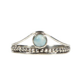 Zilveren ring larimar maat 17 1/2 | rond boogje