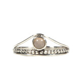 Zilveren ring rozenkwarts maat 18 1/2 | rond boogje Zilveren ring rozenkwarts maat 18 1/2 | rond boogje
