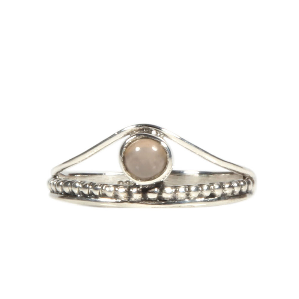 Zilveren ring rozenkwarts maat 17 1/2 | rond boogje Zilveren ring rozenkwarts maat 17 1/2 | rond boogje