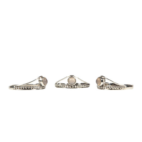 Zilveren ring rozenkwarts maat 17 1/2 | rond boogje Zilveren ring rozenkwarts maat 17 1/2 | rond boogje