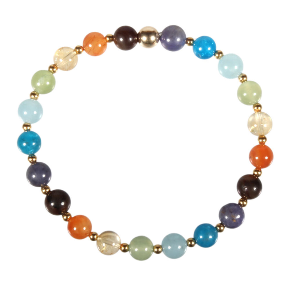 Gold filled armband chakra 6 mm kralen