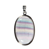 Zilveren hanger fluoriet (multi) | ovaal 3,5 x 2,3 cm Zilveren hanger fluoriet (multi) | ovaal 3,5 x 2,3 cm