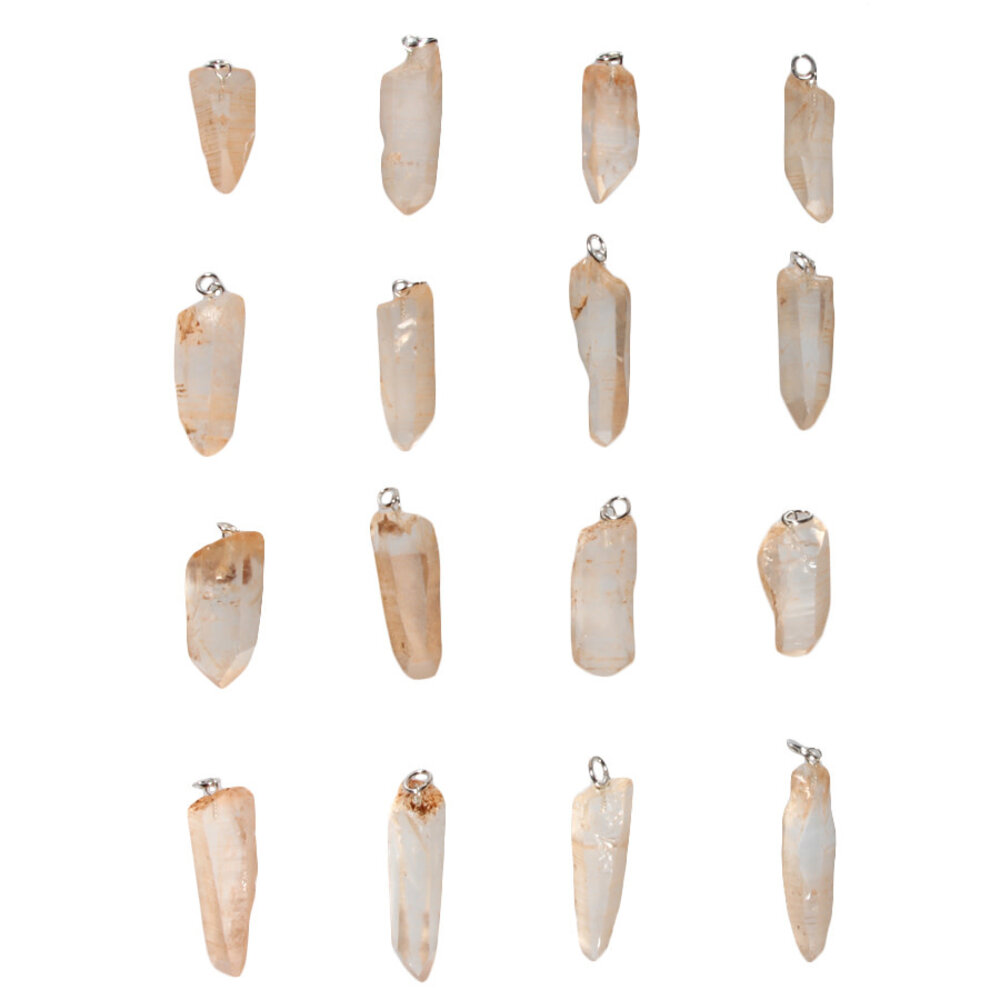 Lemurisch zaad (goud) kristal hanger met zilveren oogje Lemurisch zaad (goud) kristal hanger met zilveren oogje