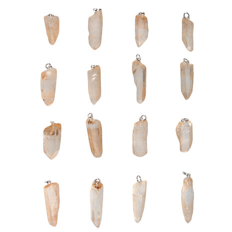 Lemurisch zaad (goud) kristal hanger met zilveren oogje Lemurisch zaad (goud) kristal hanger met zilveren oogje