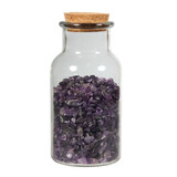 Glazen flesje met amethist split (300 gram) Glazen flesje met amethist split (300 gram)