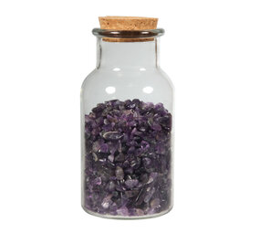 Glazen flesje met amethist split (300 gram)