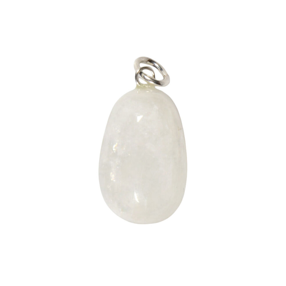 Maansteen (regenboog) hanger met zilveren oogje