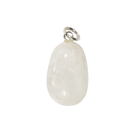 Maansteen (regenboog) hanger met zilveren oogje