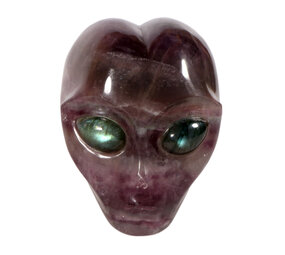 Fluoriet alien schedel 7,5 x 6 x 7,5 cm | 720 gram