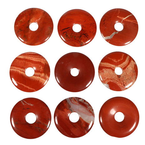 Jaspis (rood) hanger donut 4 cm