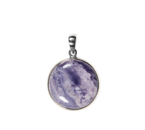 Zilveren hanger Tiffany stone | rond 2,5 cm Zilveren hanger Tiffany stone | rond 2,5 cm
