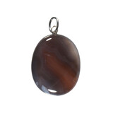 Agaat (Botswana) grijs hanger ovaal met zilveren oogje Agaat (Botswana) grijs hanger ovaal met zilveren oogje