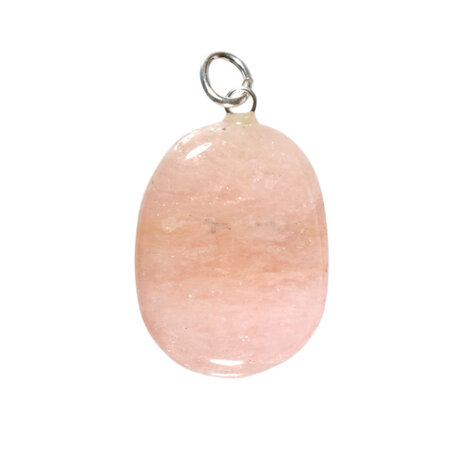 Morganiet hanger ovaal met zilveren oogje Morganiet hanger ovaal met zilveren oogje