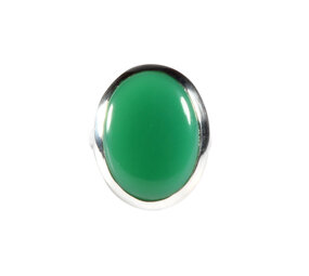 Zilveren ring chrysopraas maat 18 | ovaal 2 x 1,5 cm Zilveren ring chrysopraas maat 18 | ovaal 2 x 1,5 cm