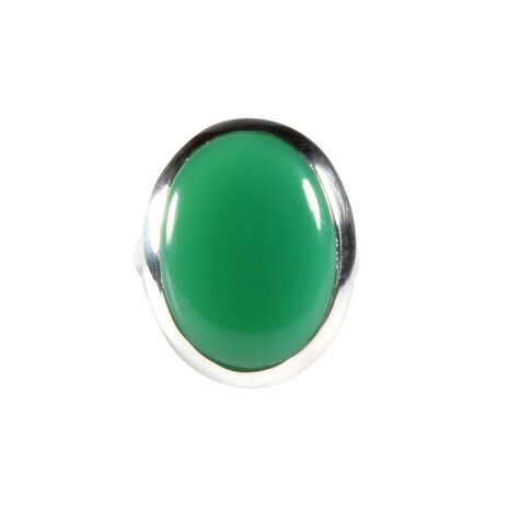 Zilveren ring chrysopraas maat 18 | ovaal 2 x 1,5 cm Zilveren ring chrysopraas maat 18 | ovaal 2 x 1,5 cm