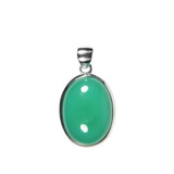 Zilveren hanger chrysopraas | ovaal 2,4 x 1,8 cm Zilveren hanger chrysopraas | ovaal 2,4 x 1,8 cm