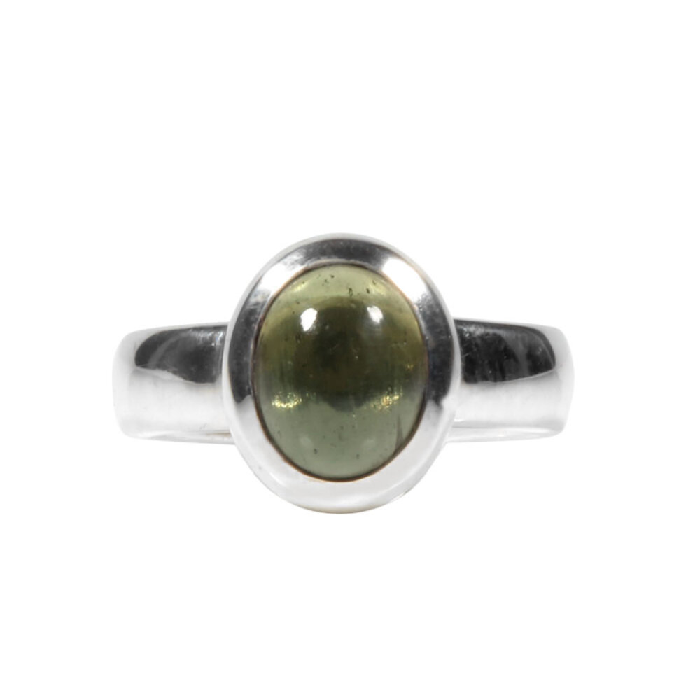 Zilveren ring moldaviet maat 17 1/2 | ovaal 9 x 7 mm