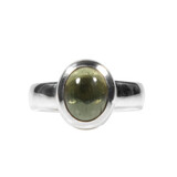 Zilveren ring moldaviet maat 17 1/2 | ovaal 9 x 7 mm Zilveren ring moldaviet maat 17 1/2 | ovaal 9 x 7 mm