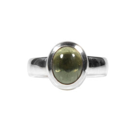 Zilveren ring moldaviet maat 18 | ovaal 9 x 7 mm Zilveren ring moldaviet maat 18 | ovaal 9 x 7 mm