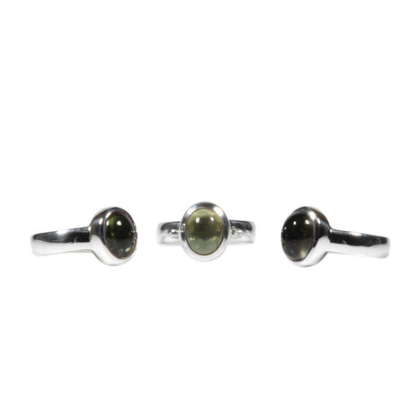 Zilveren ring moldaviet maat 17 | ovaal 9 x 7 mm Zilveren ring moldaviet maat 17 | ovaal 9 x 7 mm